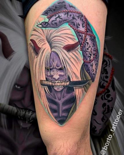 Shinigami de Naruto tatuaje realizado por Davide Bortolami