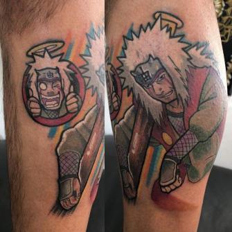 Jiraiya Naruto tatuaje realizado por Edgar Constantino