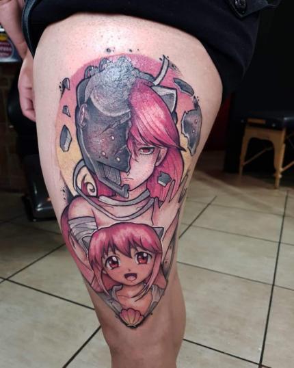 Tatuaje de Elfen Lied realizado por Alejandra Sanchez tatuaje realizado por Alejandra Sanchez