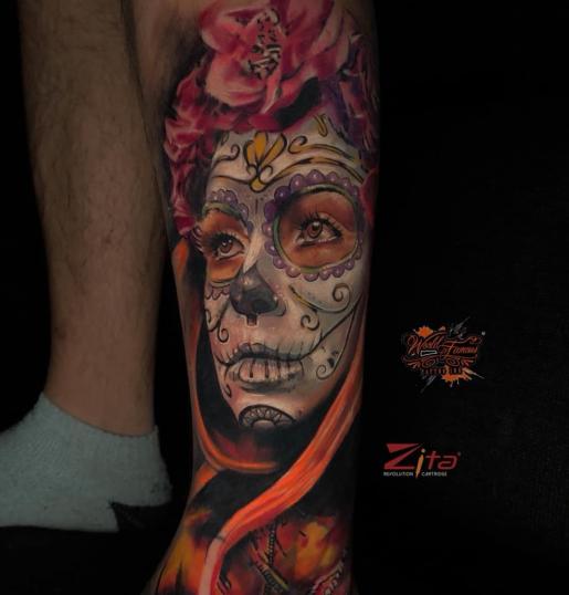 Tatuaje de La Catrina realizado por Richar K Trece tatuaje realizado por Richar K Trece