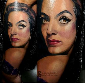 Retrato Maria Feliz tatuaje realizado por Valenciano INK