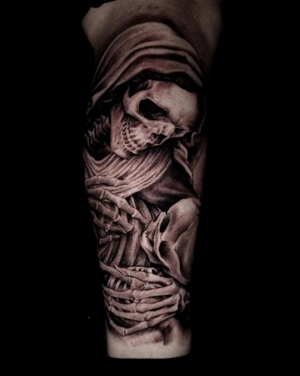 Santa muerte por Gil perez tatuaje realizado por Gil Perez