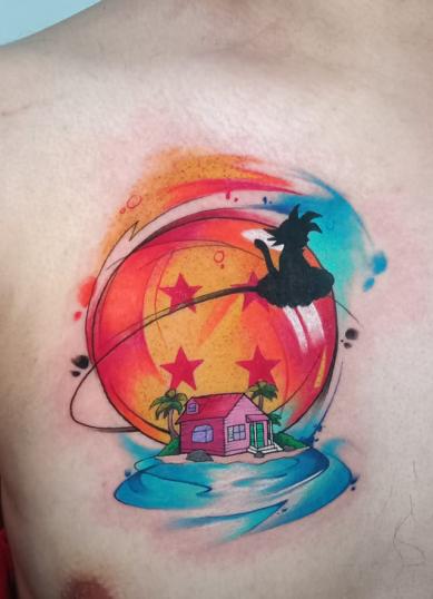 Esfera del dragón tatuaje realizado por Peck Tattoo
