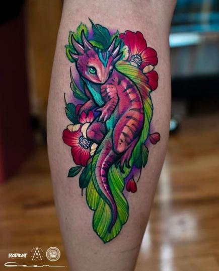 Tatuaje de ajolote realizado por Geem Tattoo tatuaje realizado por Geem Tattoo